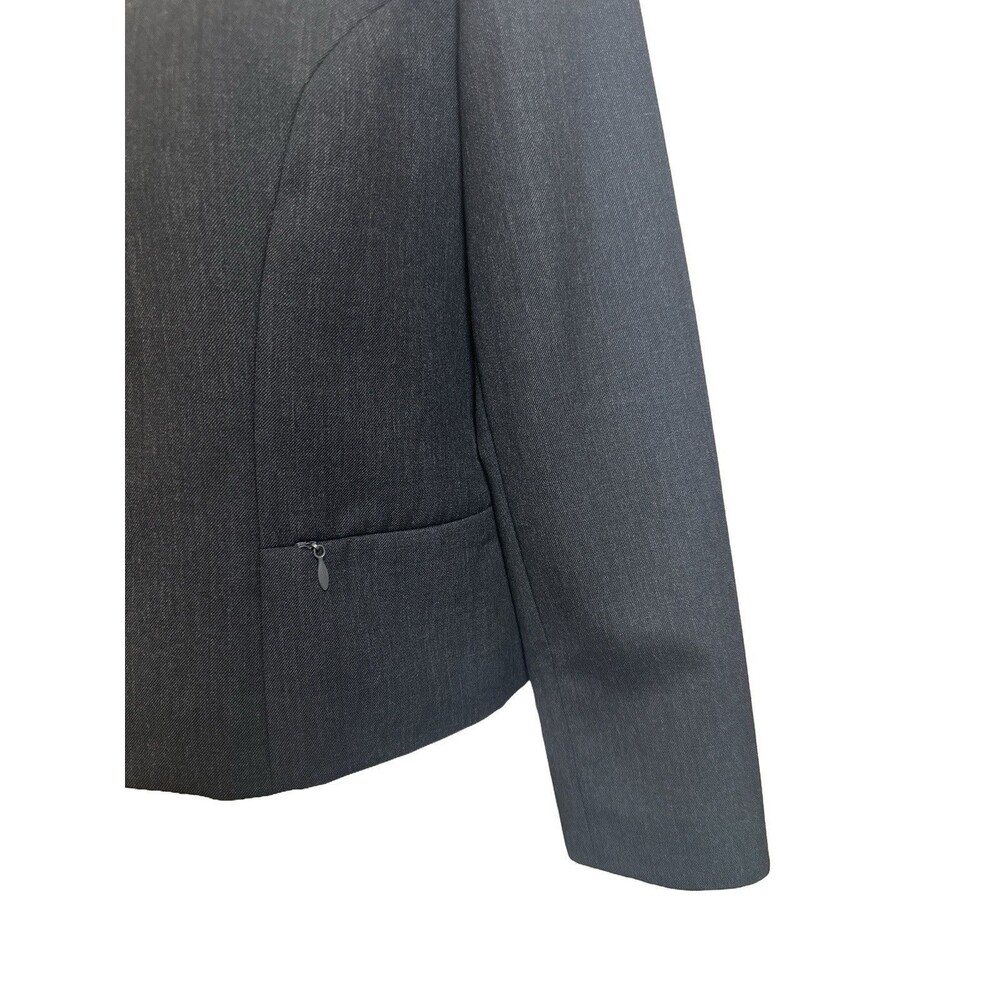 VTG Pendleton Women's 10 Dark Gray Zip Up Blazer Jacket Virgin Wool - Picture 4 of 8